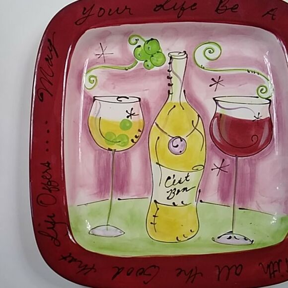 Julia Junkin Hand paired Square Ceramic Art Plate - Picture 3 of 5